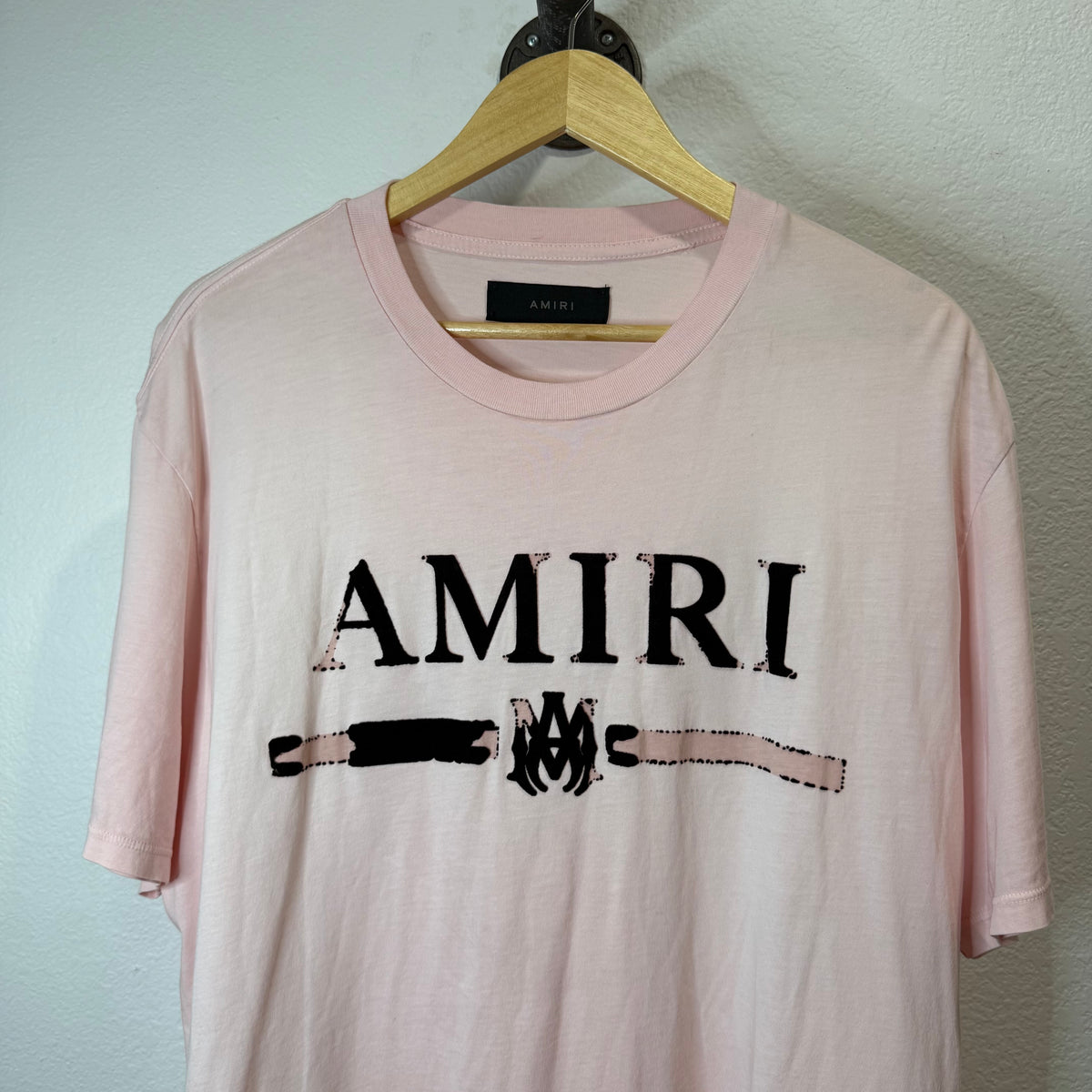 Amiri Pink Wash Logo T-Shirt - Size XL