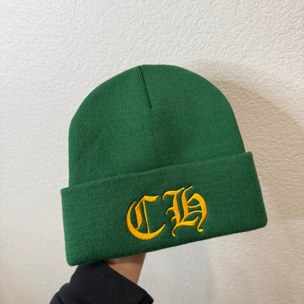 Chrome Hearts Green Yellow CH Embroidery Beanie