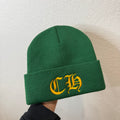 Chrome Hearts Green Yellow CH Embroidery Beanie