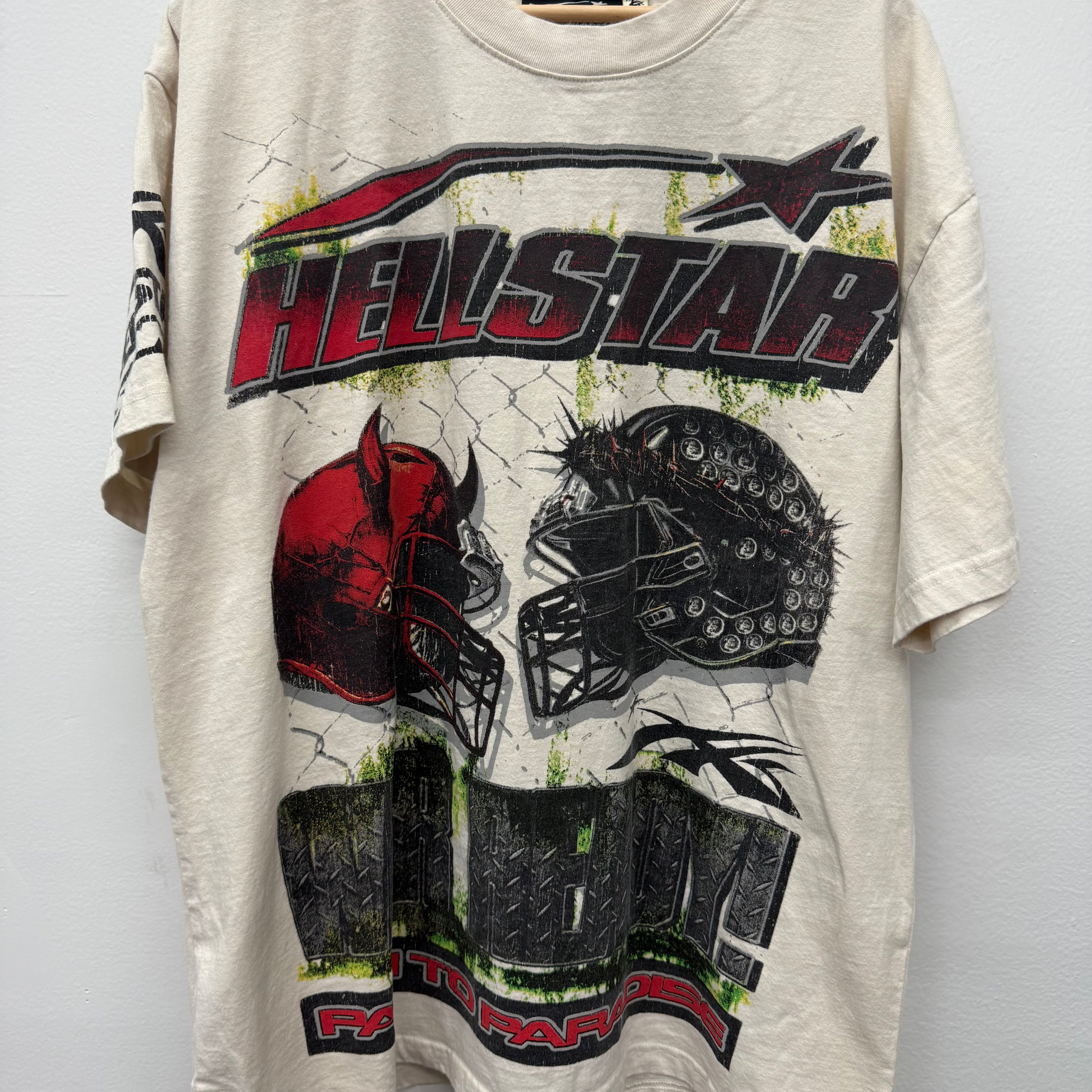 Hellstar Football T-Shirt Cream - Size L