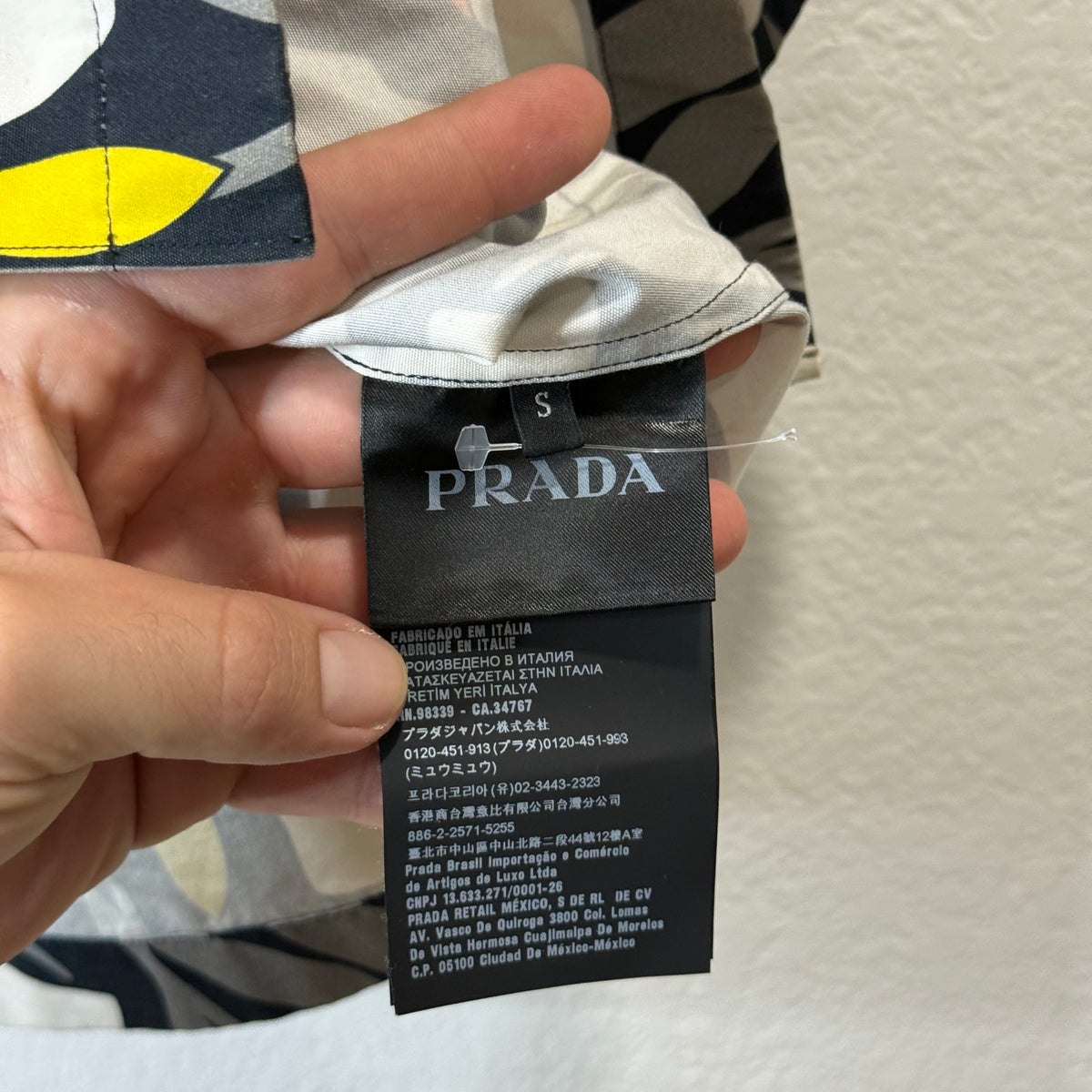 Prada Split Button Up Shirt Tropical - Size S