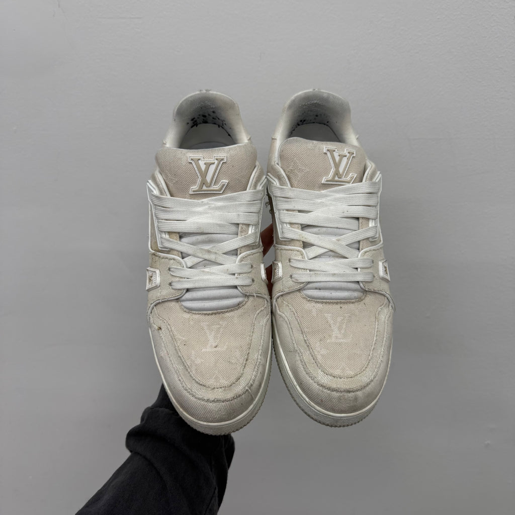 Louis Vuitton Canvas Monogram Trainer Sneakers White - LV 10 (Fits US 11.5)