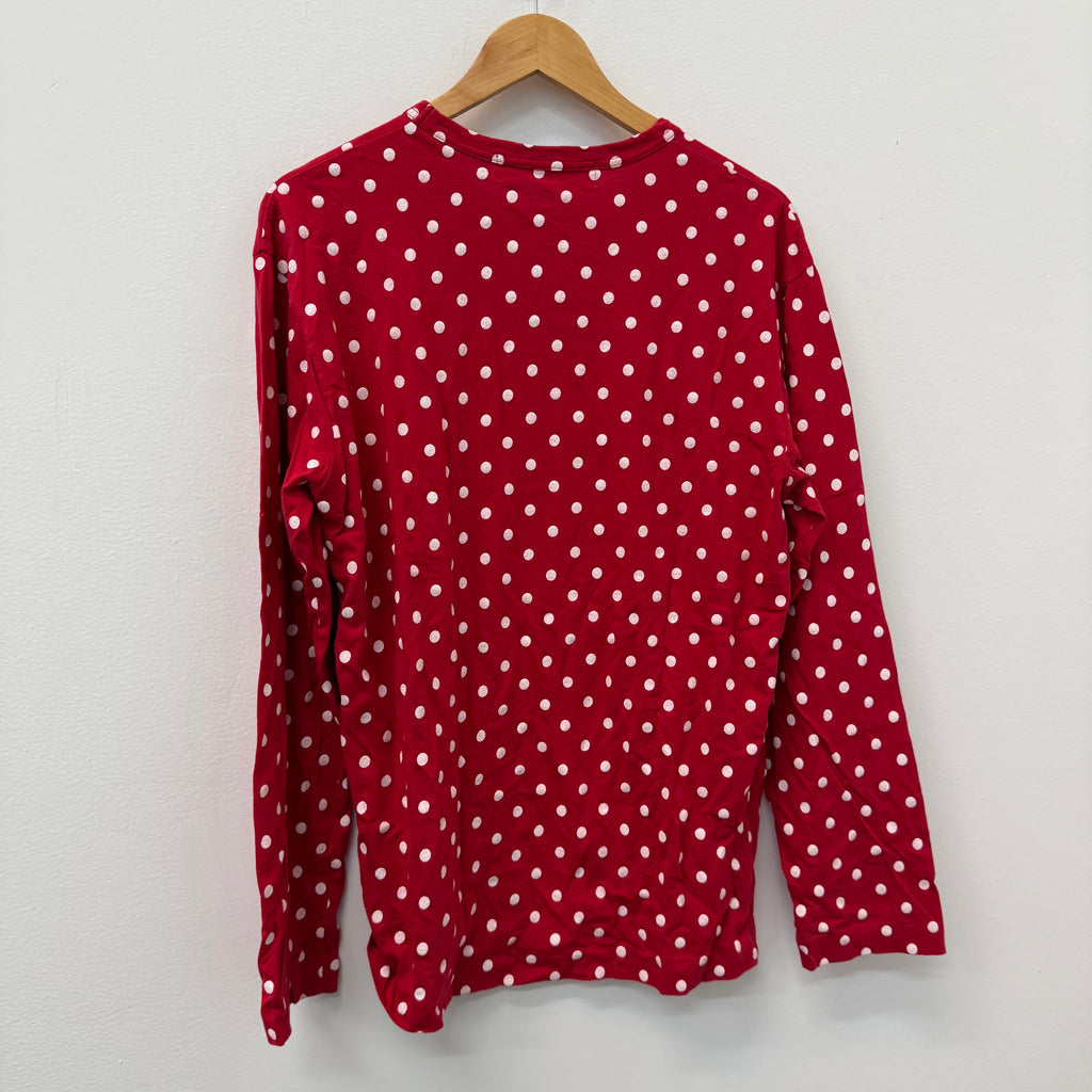 CDG Play Polka Dot Longsleeve Shirt - Size XL