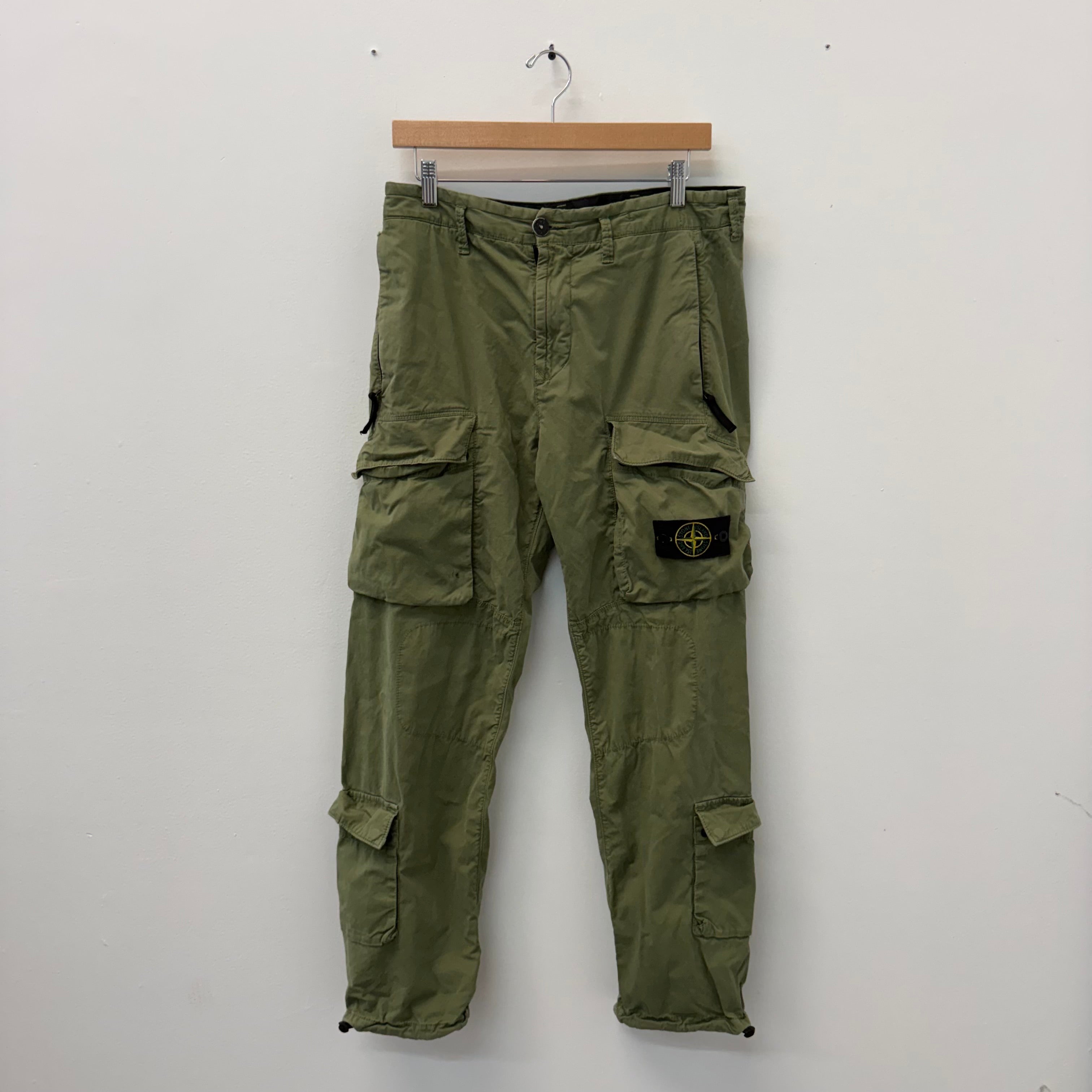 Stone Island Green Cargo Pants - Size 29