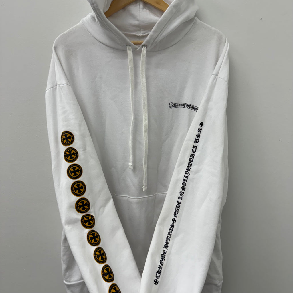 Chrome Hearts Plus Hollywood White Hoodie - Size L