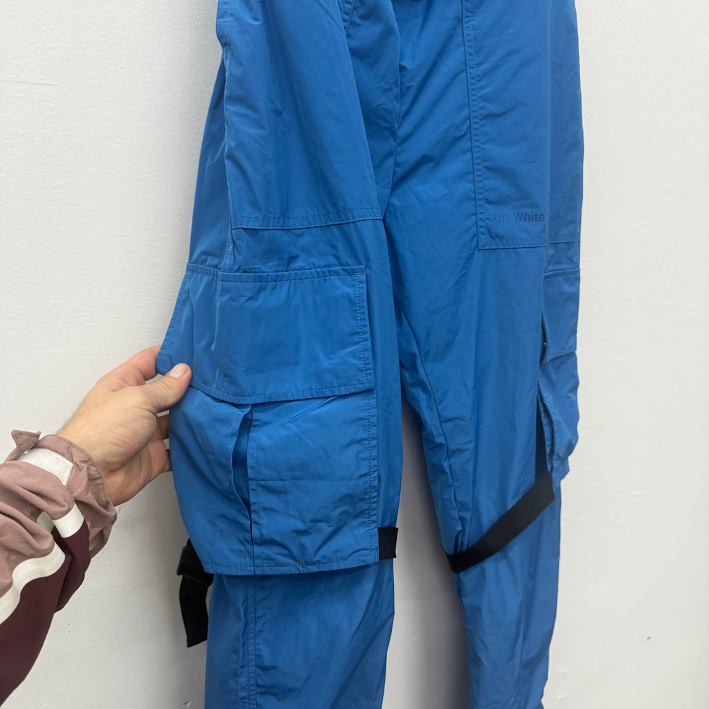 Off White FW22 Blue Cargo Track Pants - Size XL