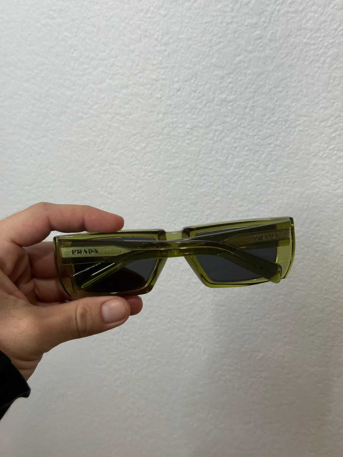 Prada Square Sunglasses Runway Crystal Fern Green