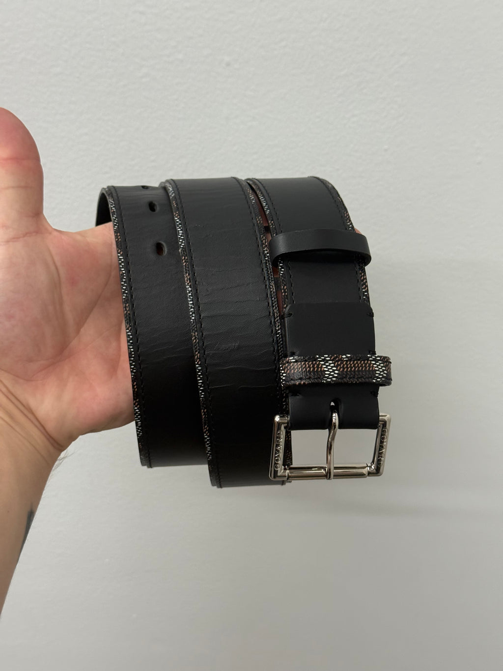 Goyard Brown Black Monogram Belt