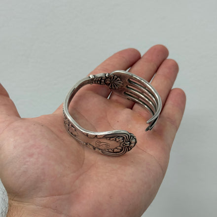 Tiffany and Co Silver Vintage Fork Cuff Bracelet