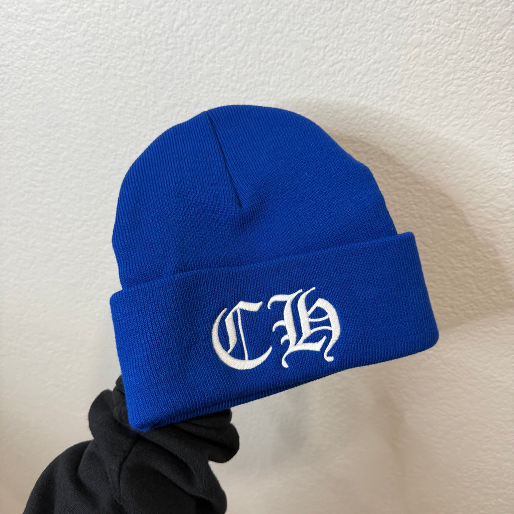 Chrome Hearts Blue CH Embroidery Beanie