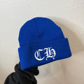 Chrome Hearts Blue CH Embroidery Beanie