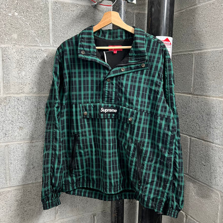 Supreme FW18 Green Plaid Pullover - Size M