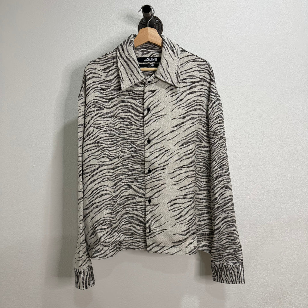Jacquemus Zebra Print Jacquard Button Up Jacket - Size 50 (L)