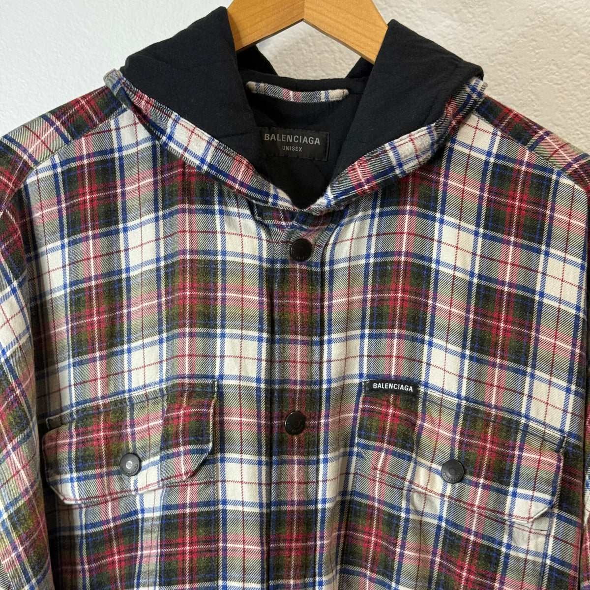 Balenciaga Gradient Plaid Flannel Jacket - Size L