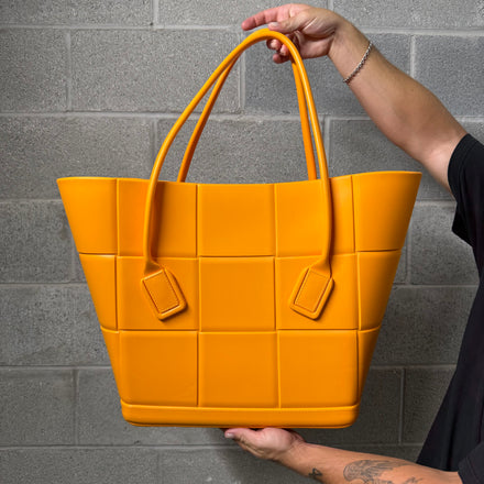 Bottega Veneta Rubber XL Orange Beach Bag