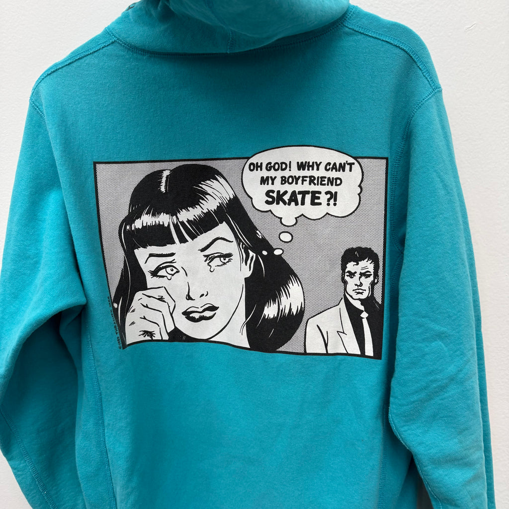 Supreme Thrasher Skater Boyfriend Hoodie Blue - Size M