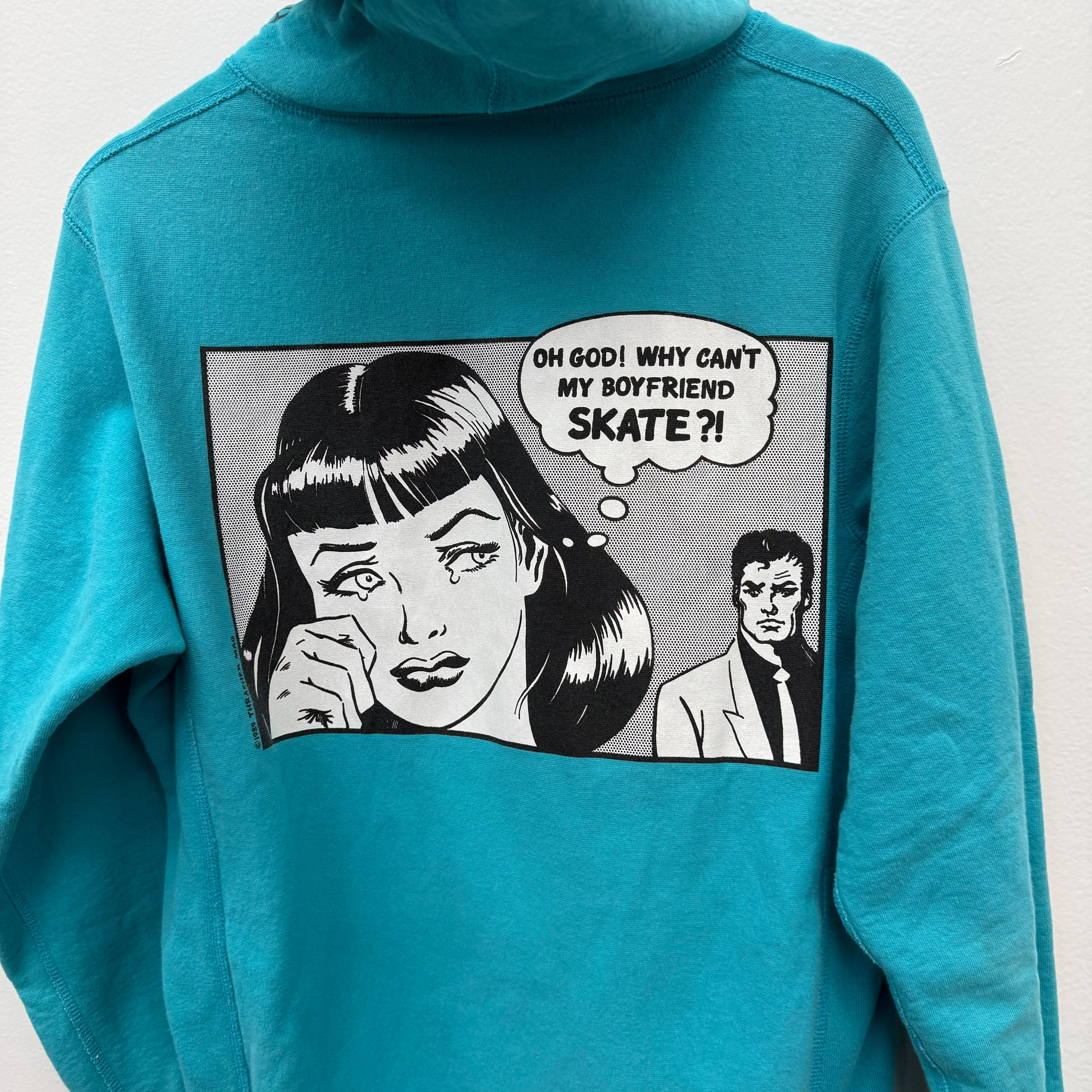Supreme Thrasher Skater Boyfriend Hoodie Blue - Size M