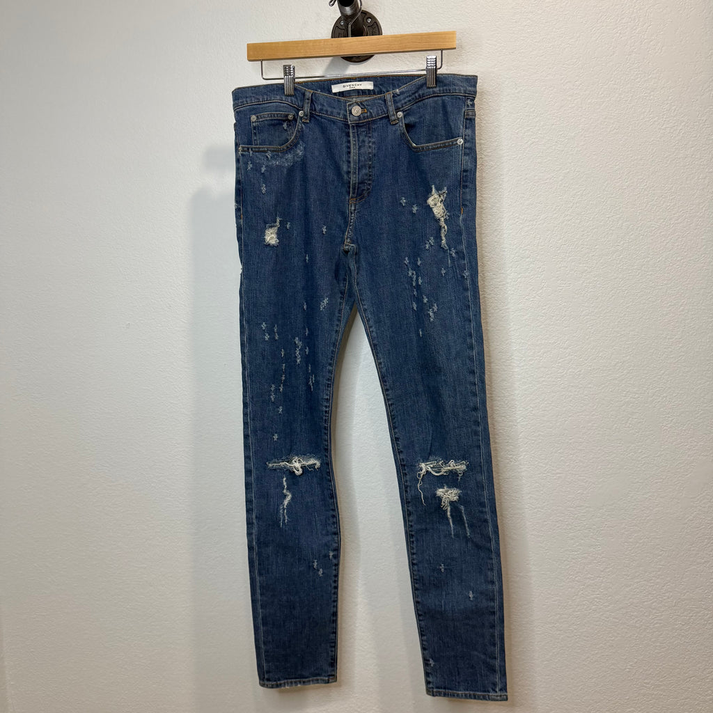 Givenchy Skinny Leg Distressed Denim Jeans - Size 32