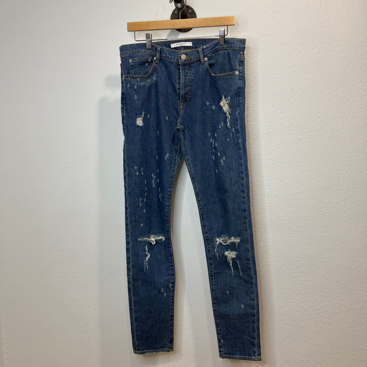 Givenchy Skinny Leg Distressed Denim Jeans - Size 32