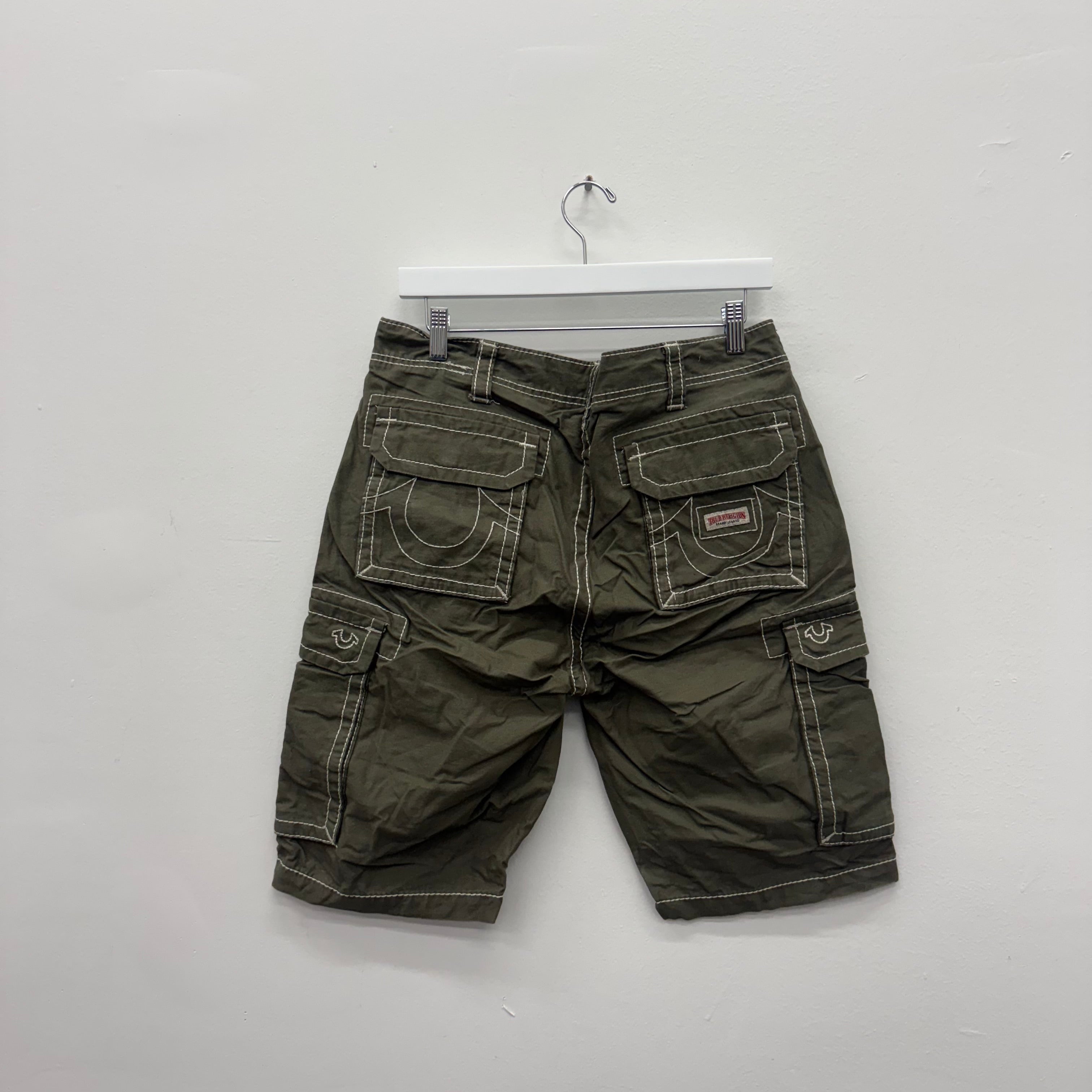 True Religion Olive Cargo Shorts - Size 30