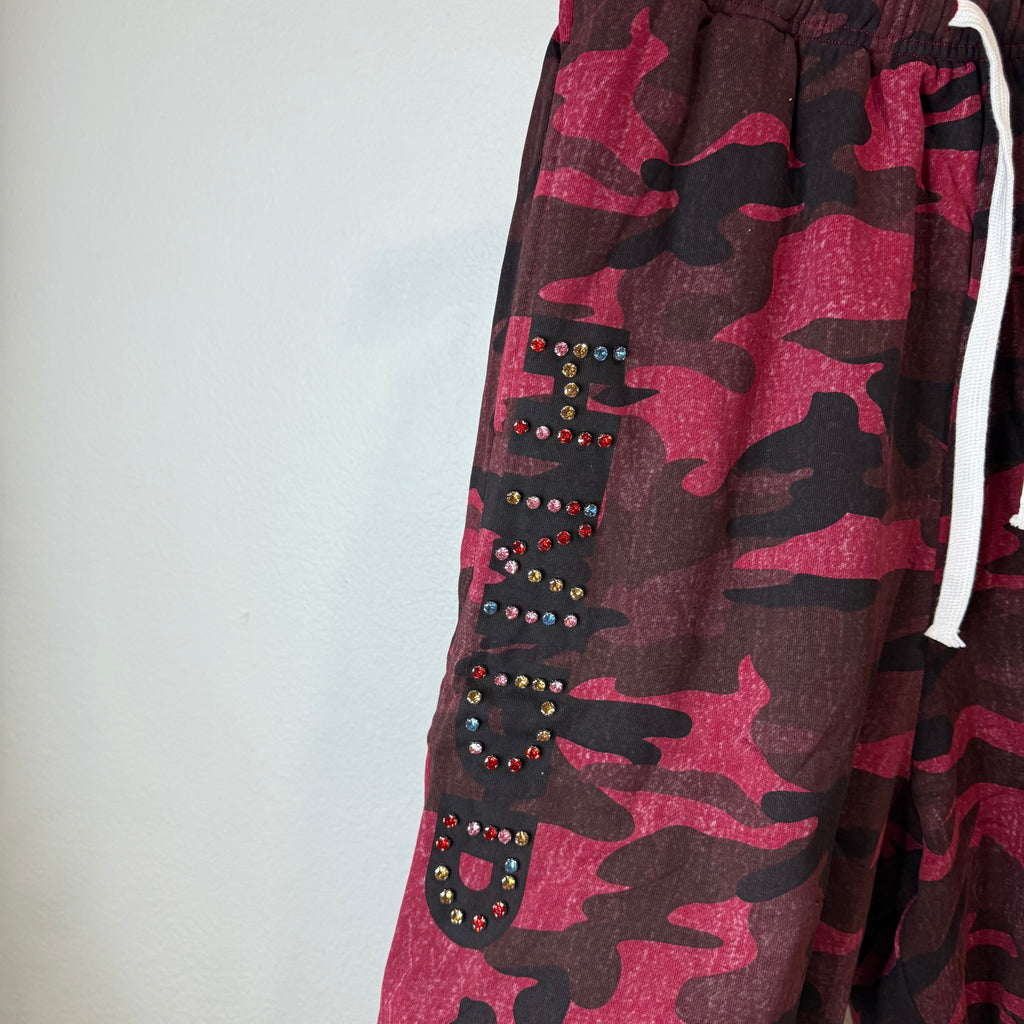 HMDD Red Camo Sweat Shorts - Size M