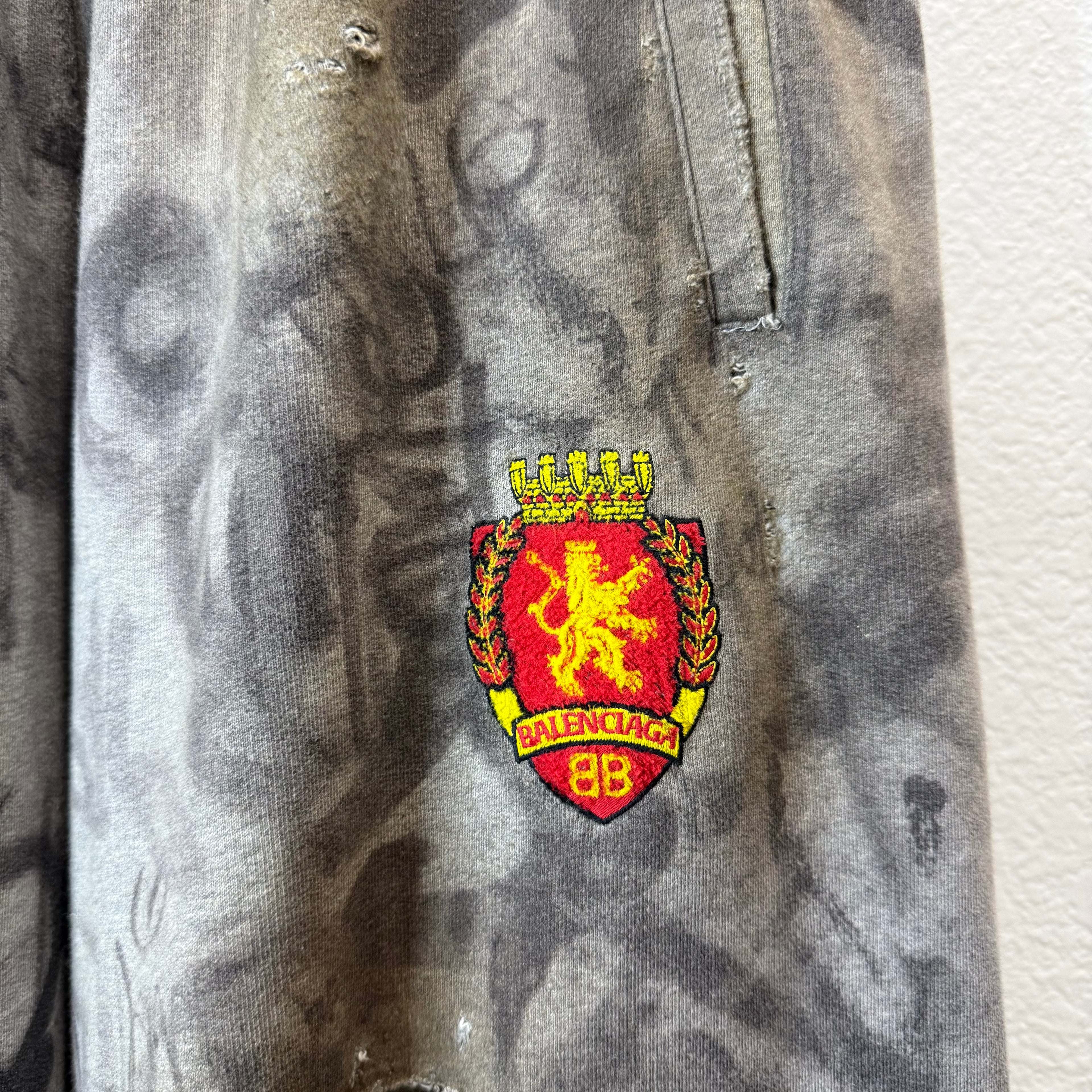 Balenciaga Gray Skater Grafitti Sweatpants - Size XS (30-32)