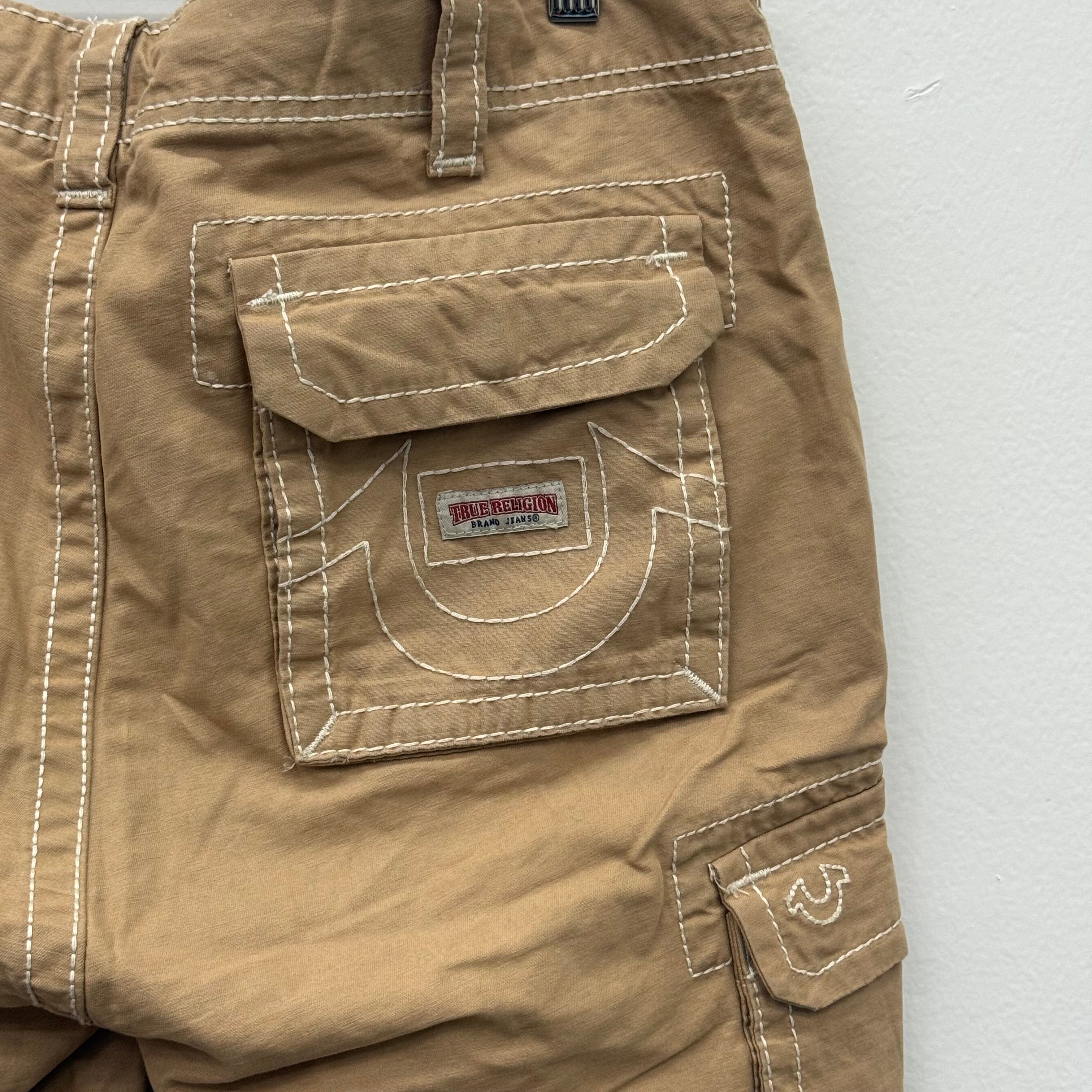 True Religion Cargo Khaki Shorts - Size 30