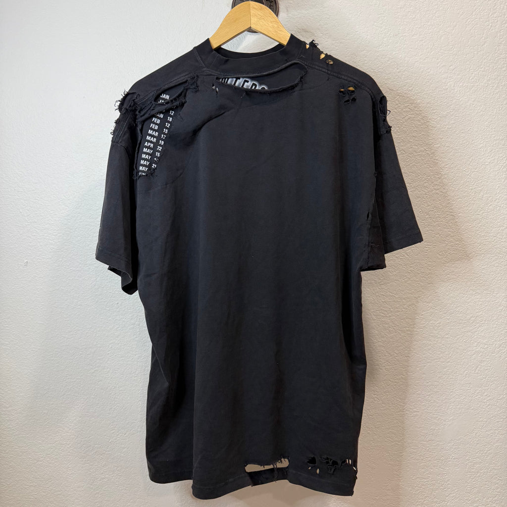 Balenciaga 3B Distressed Calendar T-Shirt - Size 1 (L)
