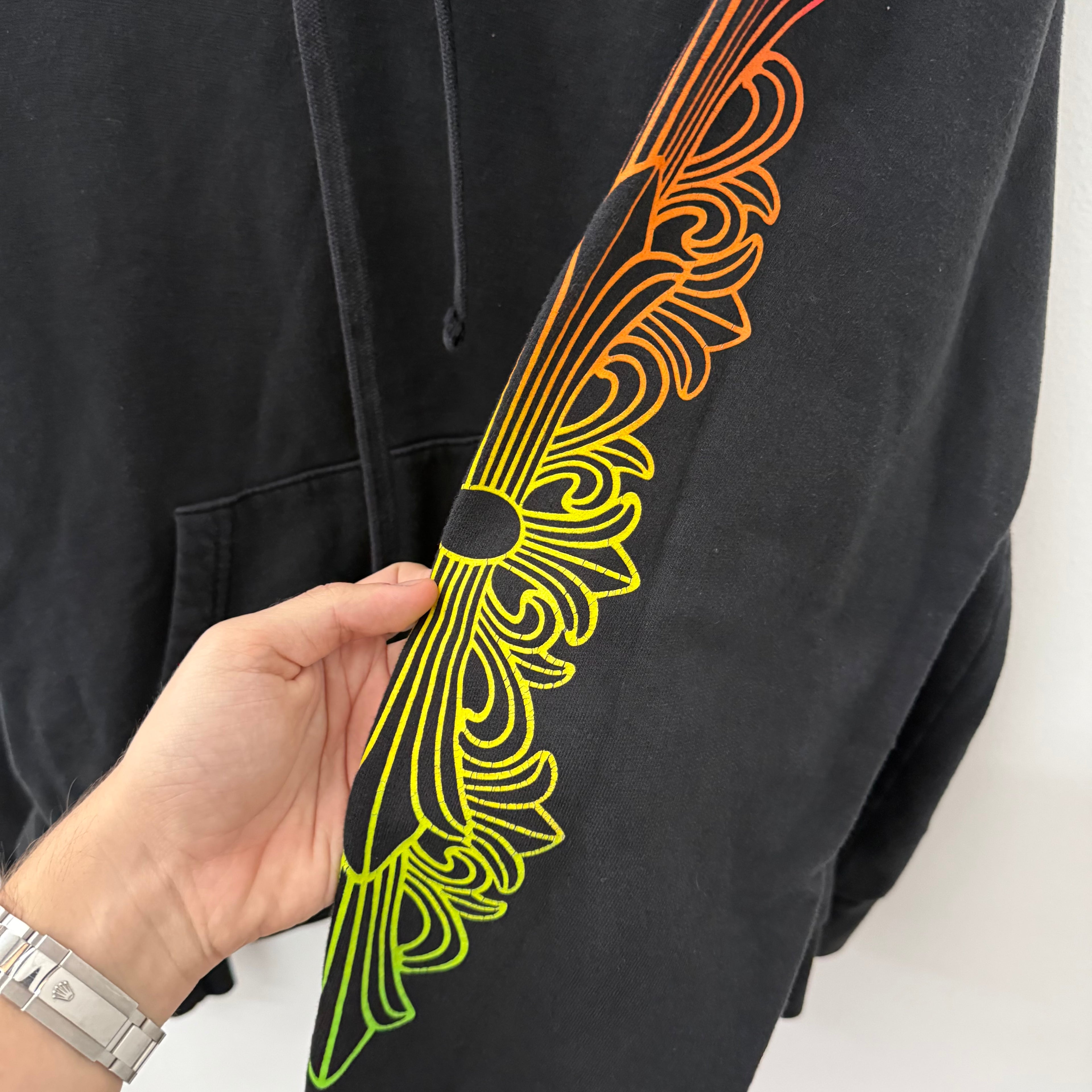 Chrome Hearts Gradient Floral Horseshoe Hoodie - Size L