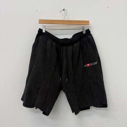 GV Gallery Raspberry Hills Triple Black Split Sweatshorts - Size M
