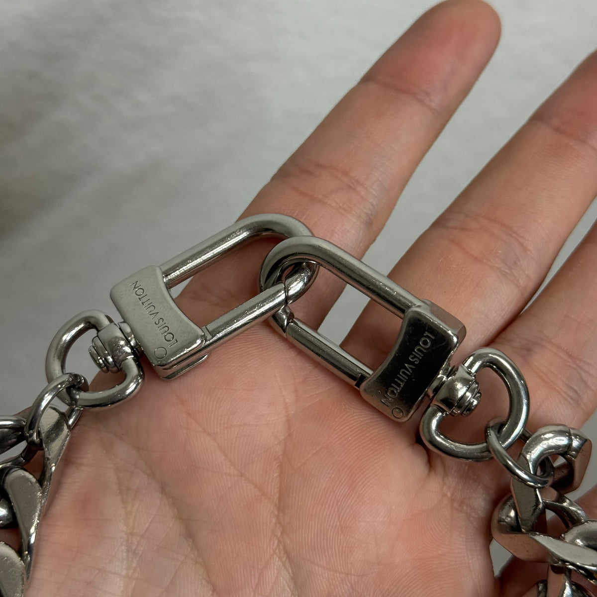 Louis Vuitton Monogram Bag Charm Key Chain Silver