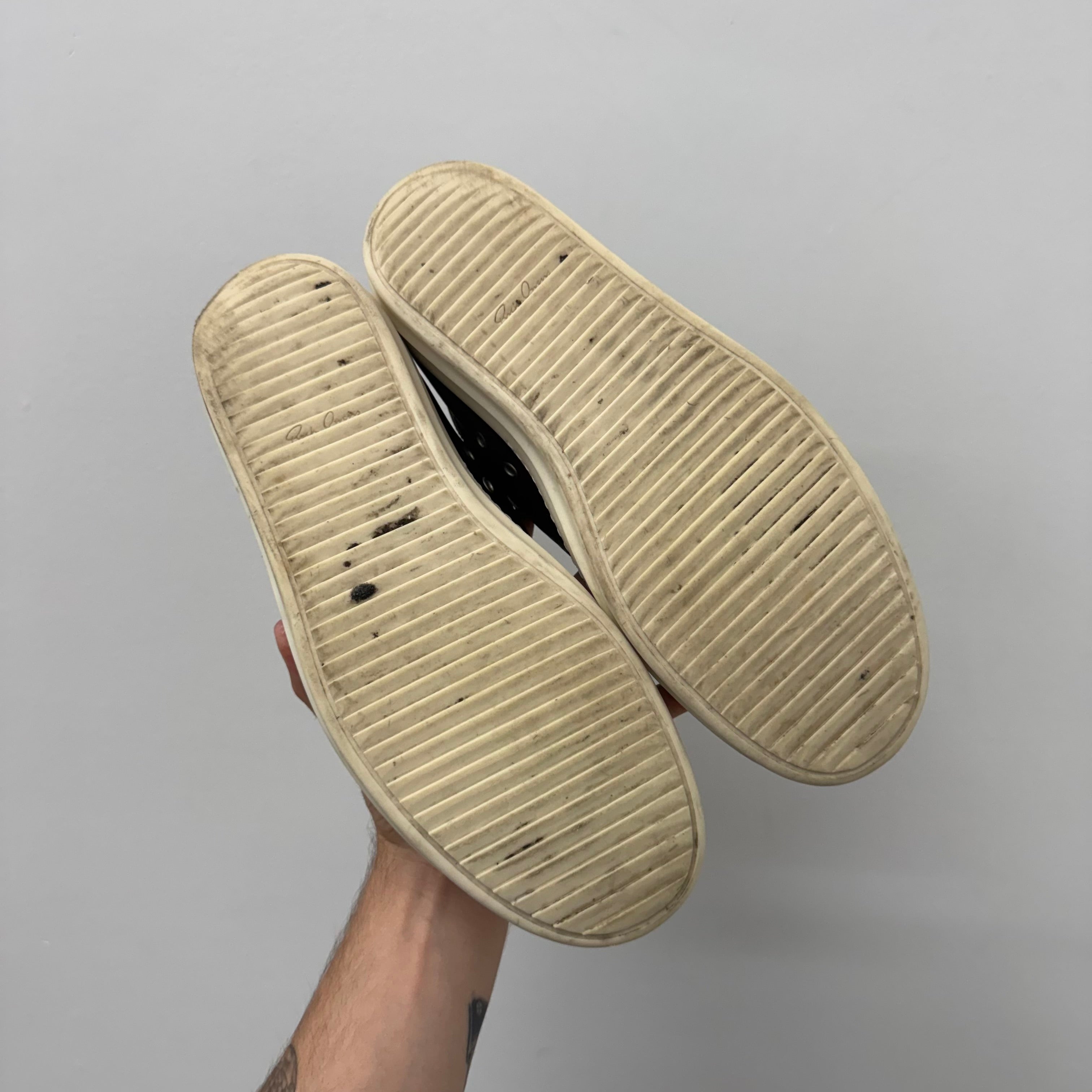 Rick Owens Mainline Ramone Leather Sneakers - Size 45 (US 12)