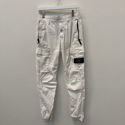 Stone Island White Cargo Jogger Sweatpants - Size 30