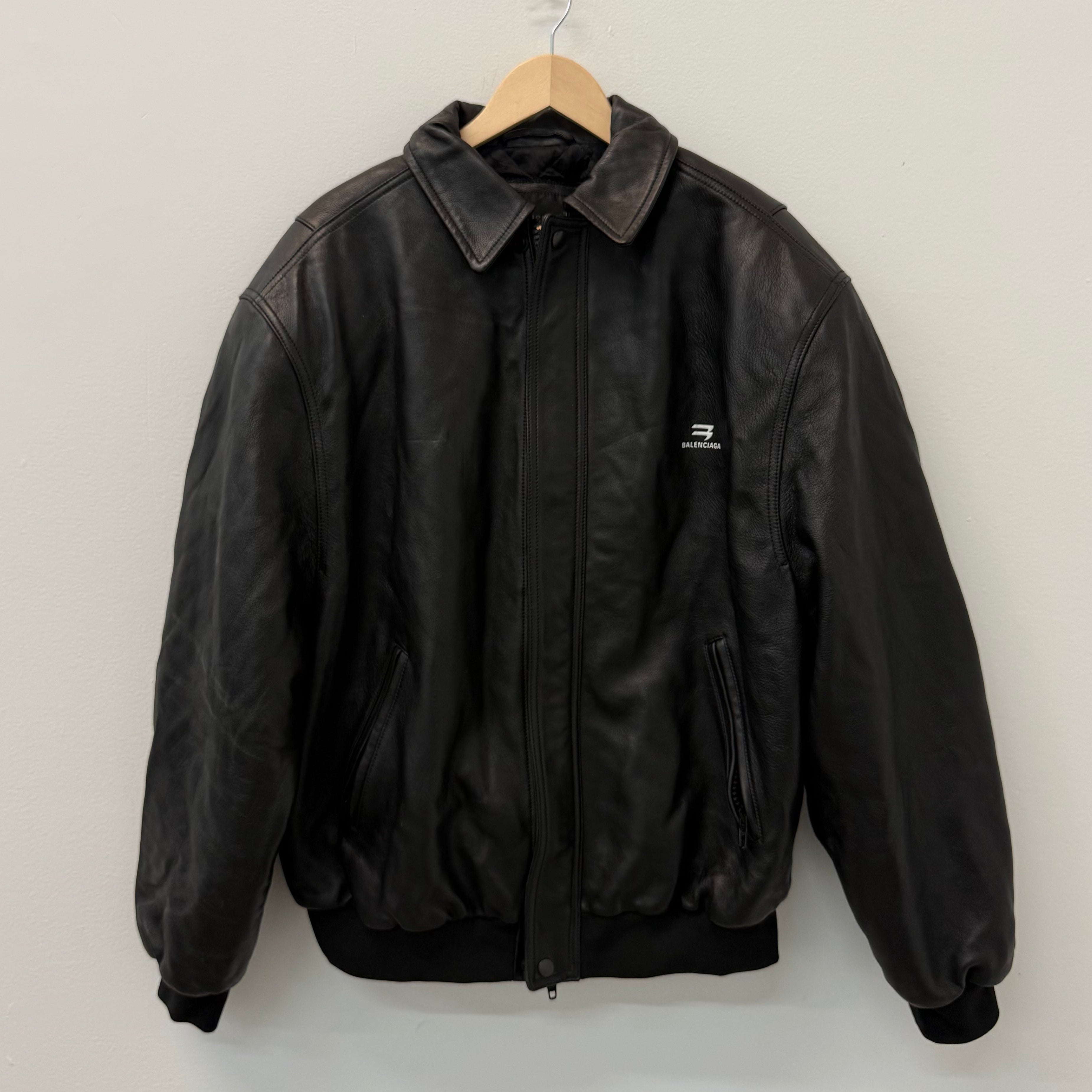 Balenciaga Sporty B Taxi Blouson Leather Jacket - Size XS (M / L)