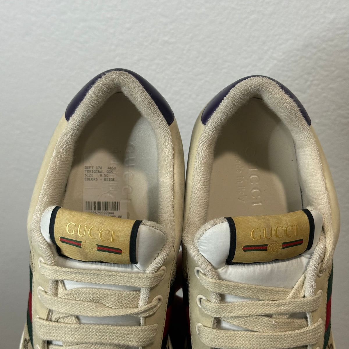 Gucci Screener Monogram Sneakers - Size 9.5