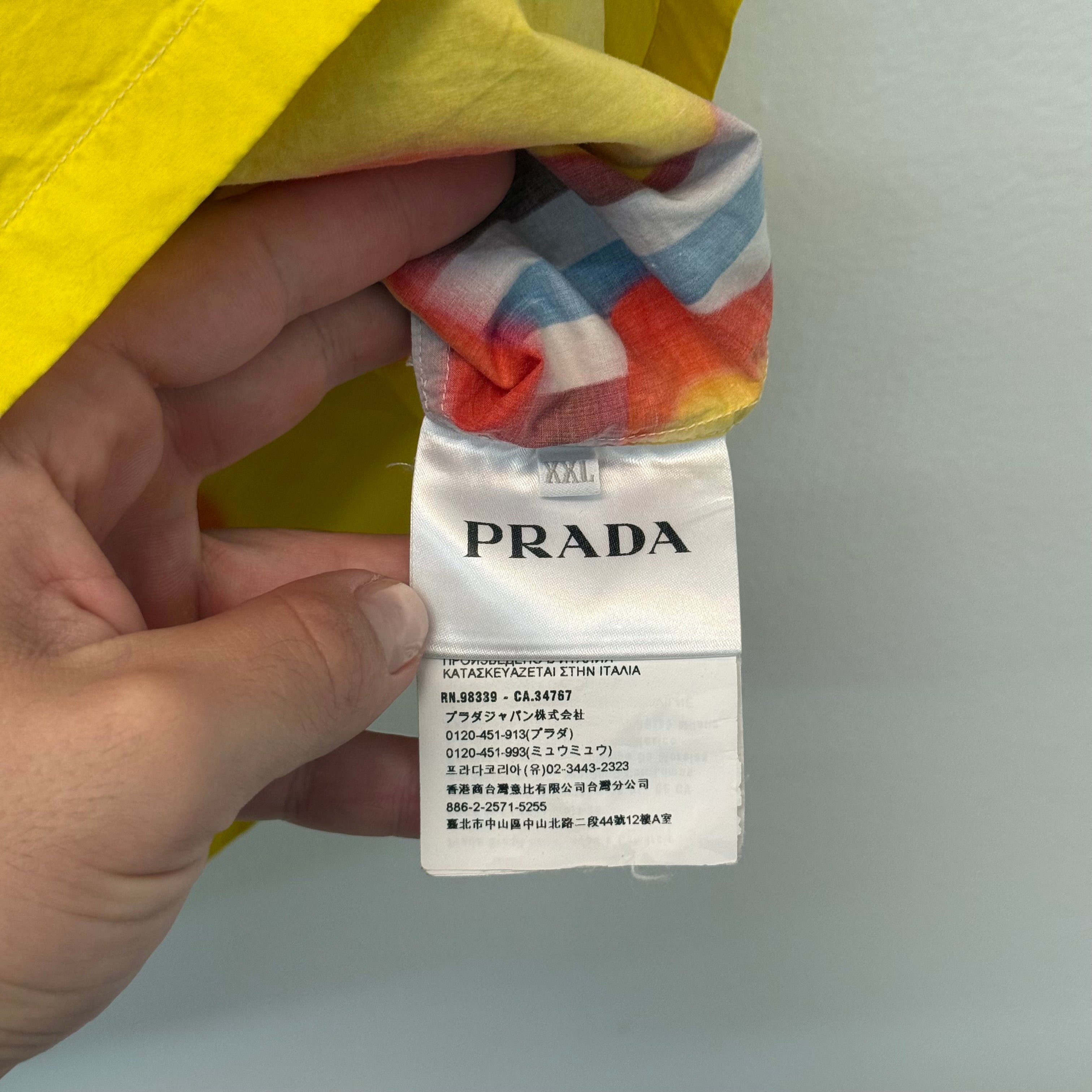Prada Split Flame Double Match Bowling Shirt - Size XXL