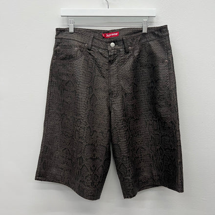 Supreme Snakeskin Leather Shorts - Size 32