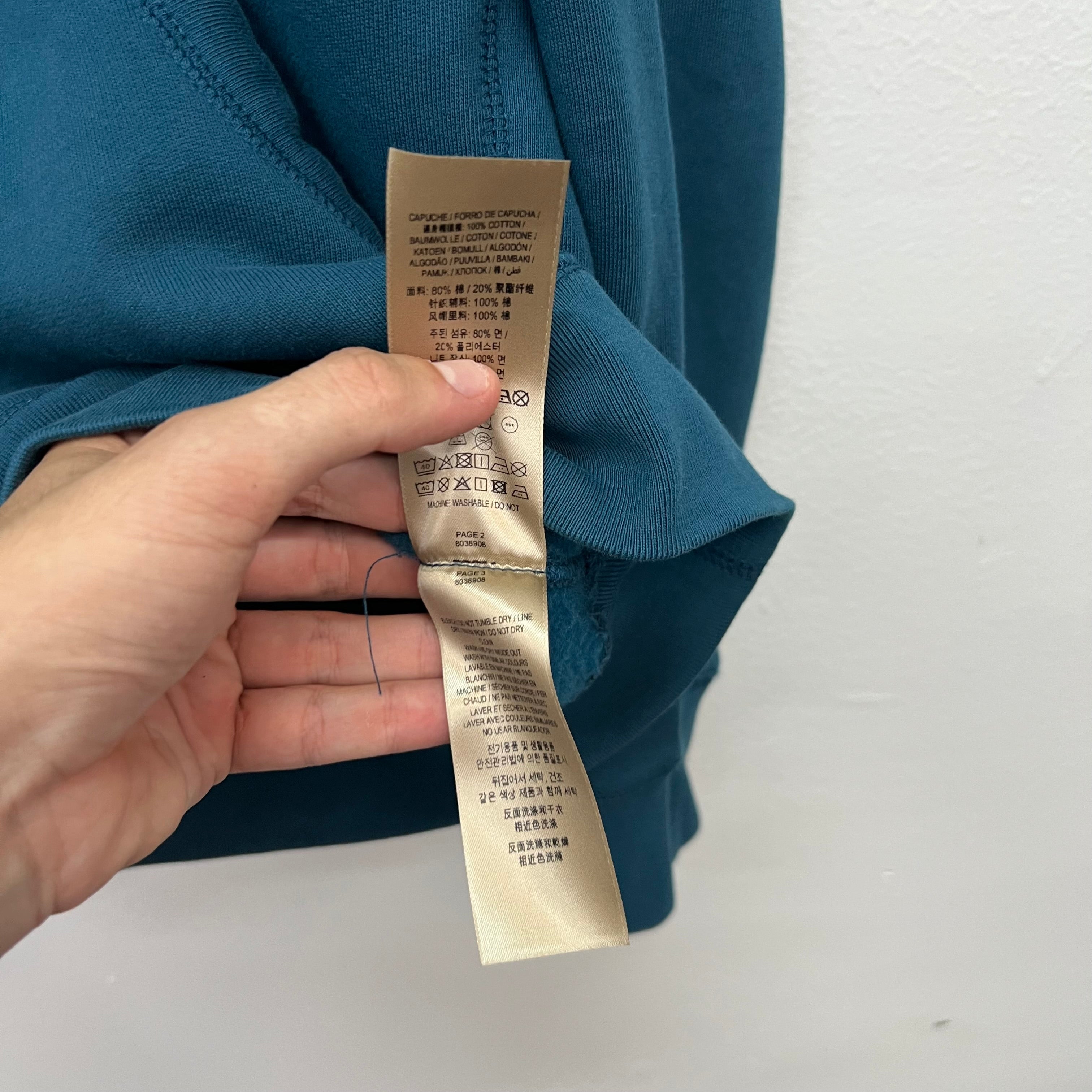 Burberry Blue Embroidered Hoodie - Size M