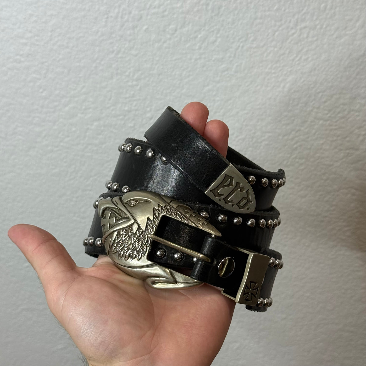 ERD Enfants Riches Déprimés Eagle Rivet Studded Belt - Size 32/34