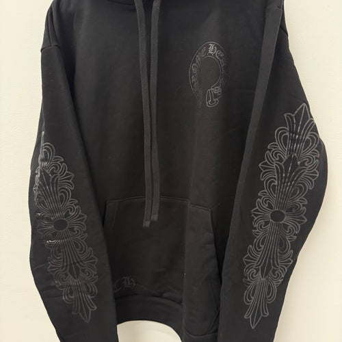 Chrome Hearts Black Floral Horseshoe Hoodie