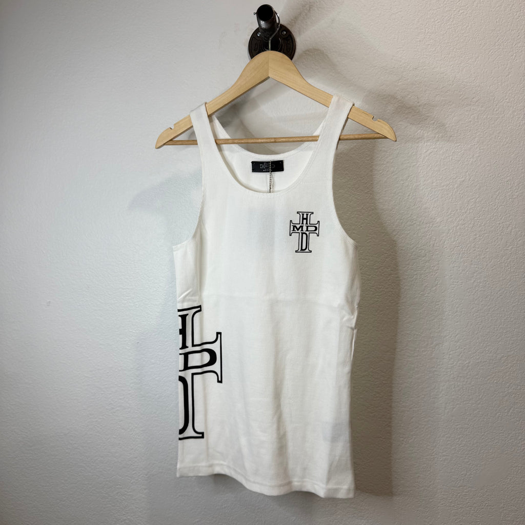 HMDD Cross Tank Top White - Size XL