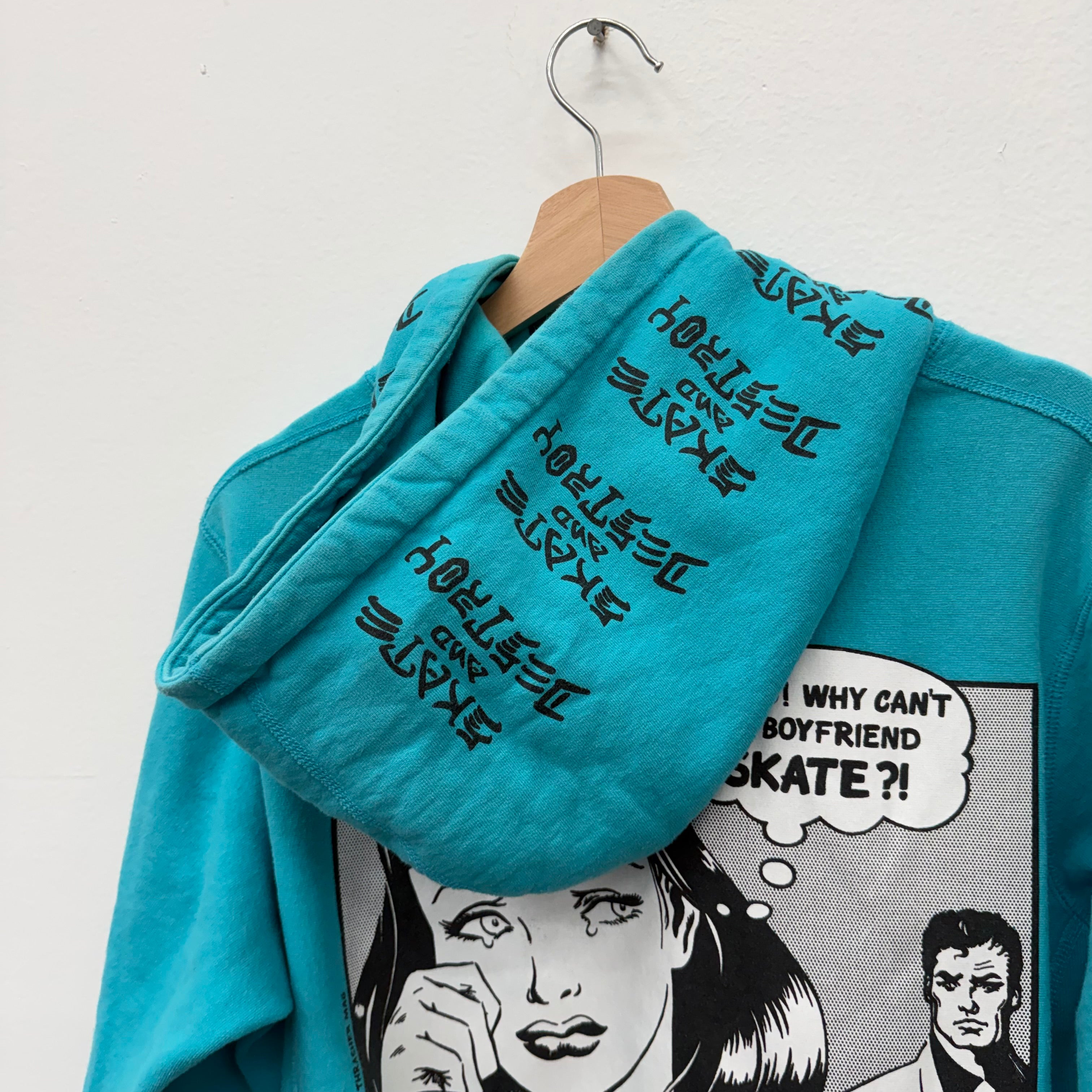 Supreme Thrasher Skater Boyfriend Hoodie Blue - Size M