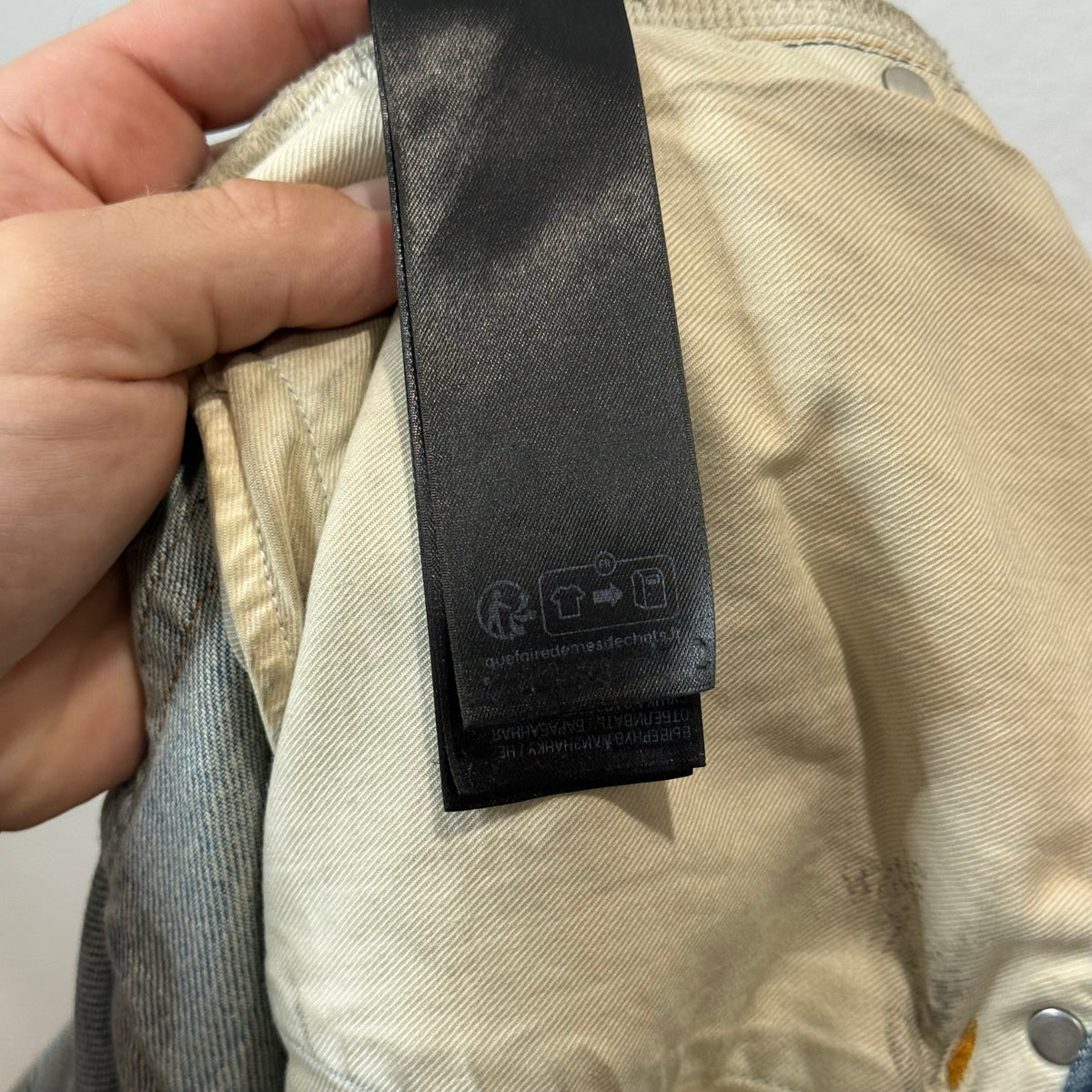 Balenciaga Mud Season Embroidered Reverse Pocket Denim Jeans - Size XL (36)
