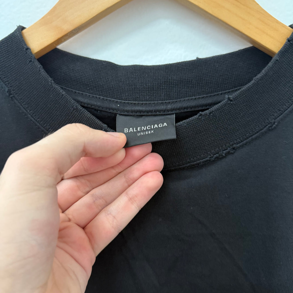 Balenciaga Stencil Logo T-Shirt Black - Size XL