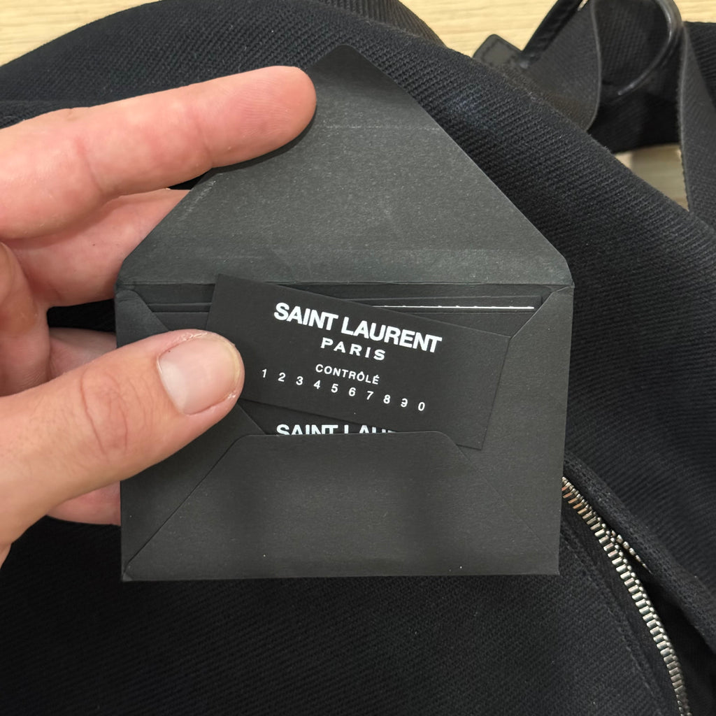 Saint Laurent Paris YSL Black Canvas Backpack