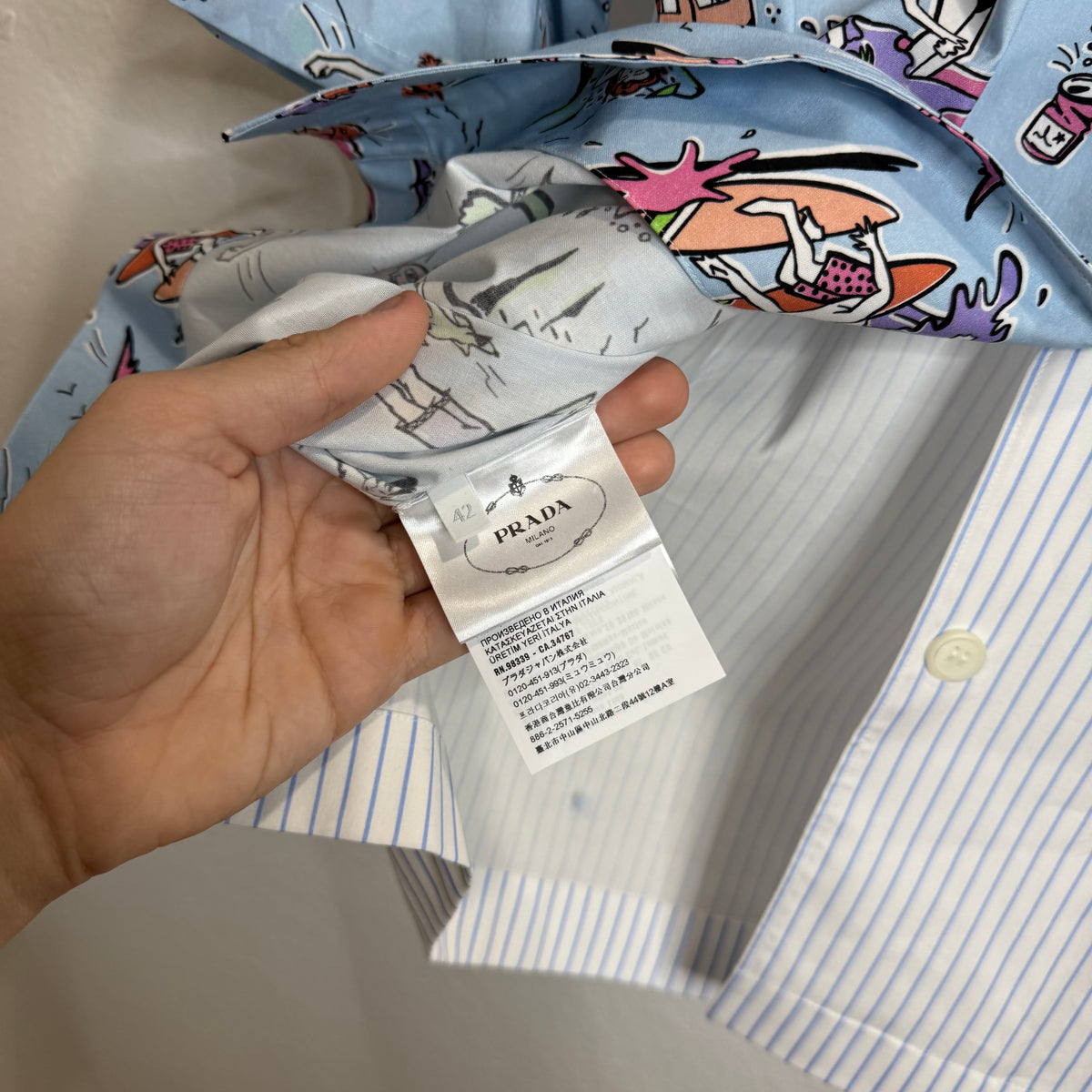 Prada Split Button Up Shirt - Size 42 (L)