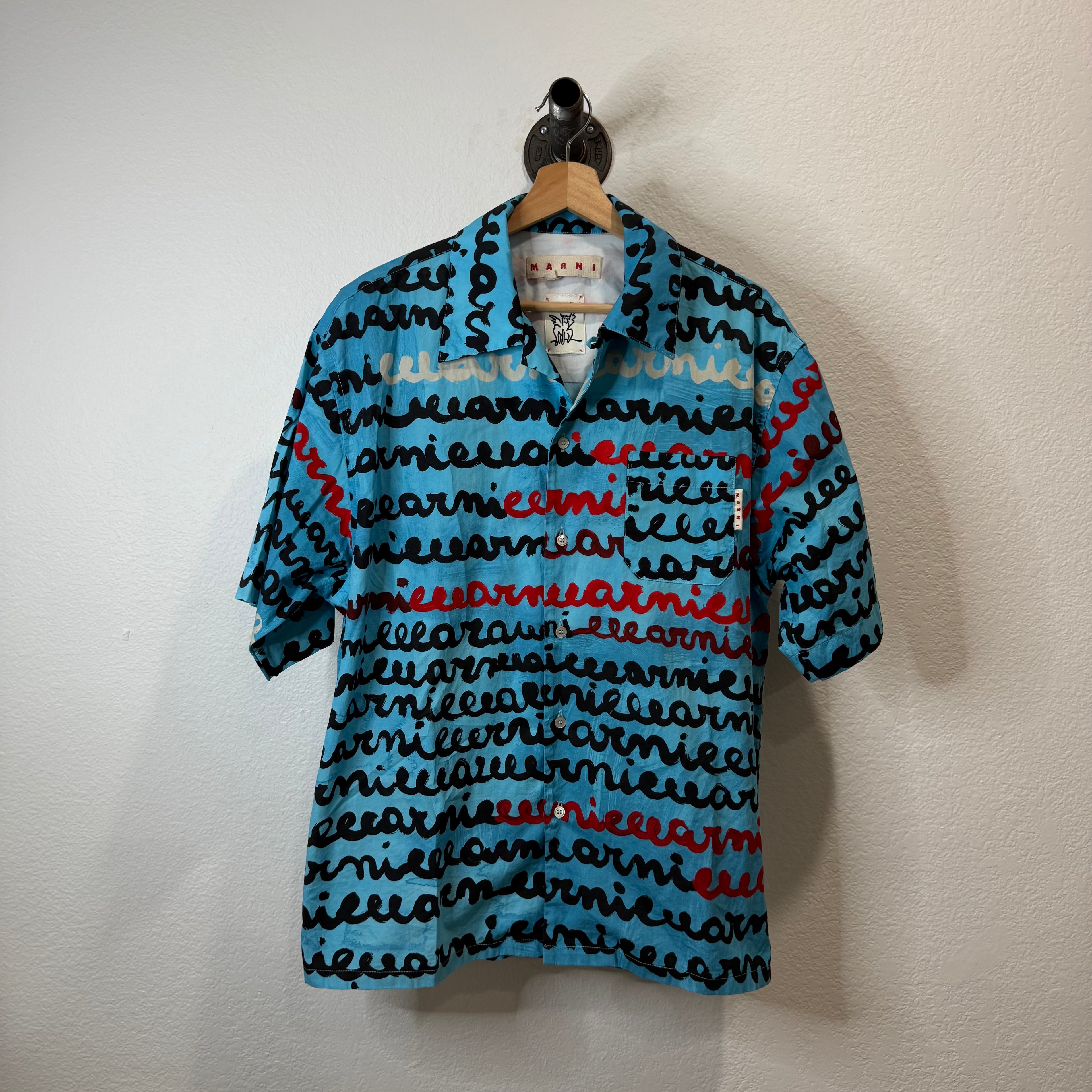 Marni Script Logo Button Up Shirt - Size 50 (L)