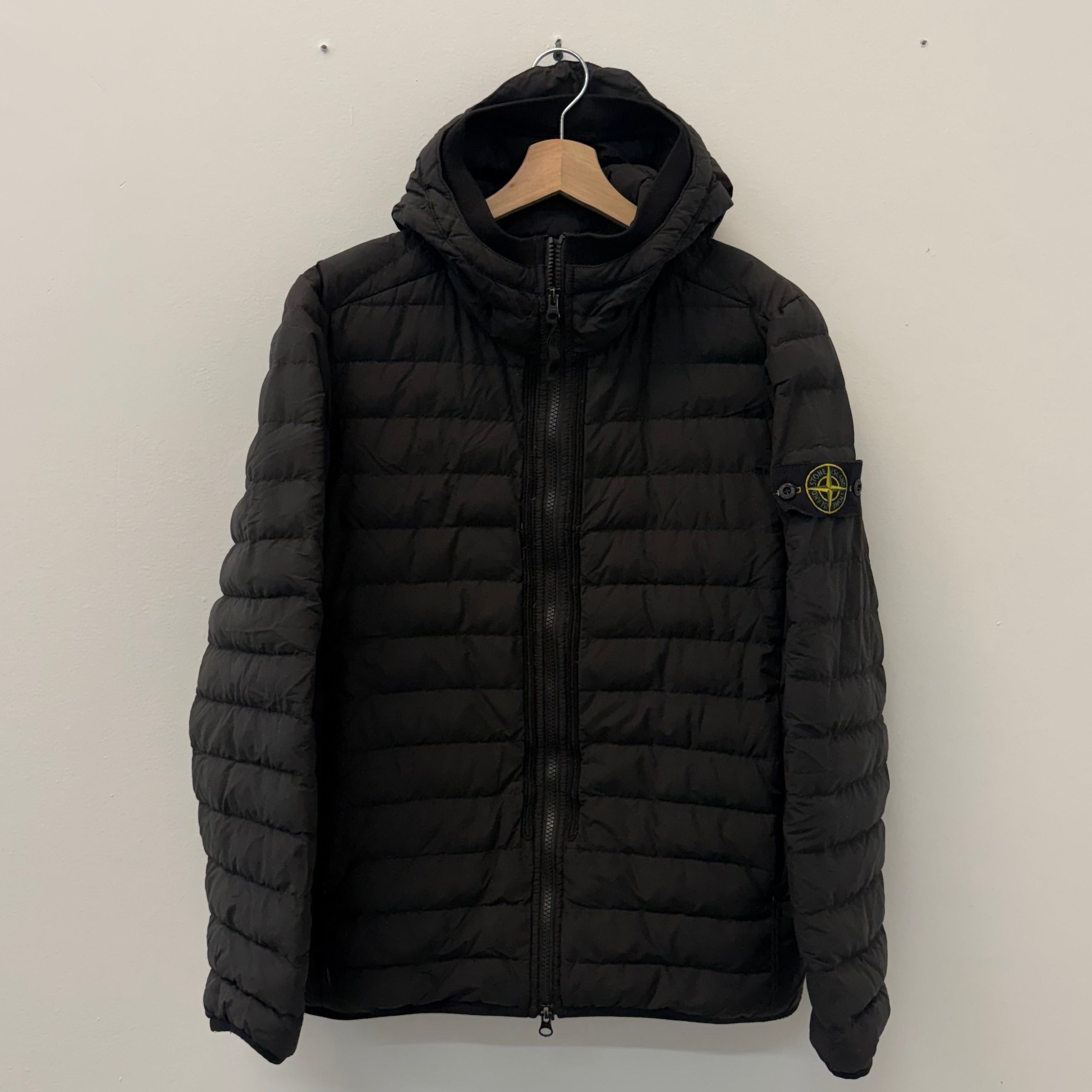 Stone Island Hooded Puffer Jacket Black - Size S