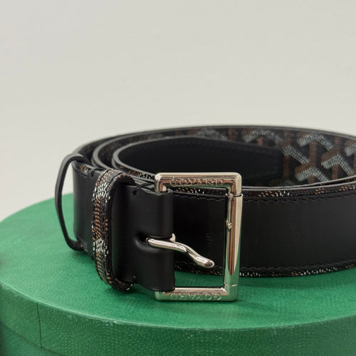 Goyard Brown Black Monogram Belt