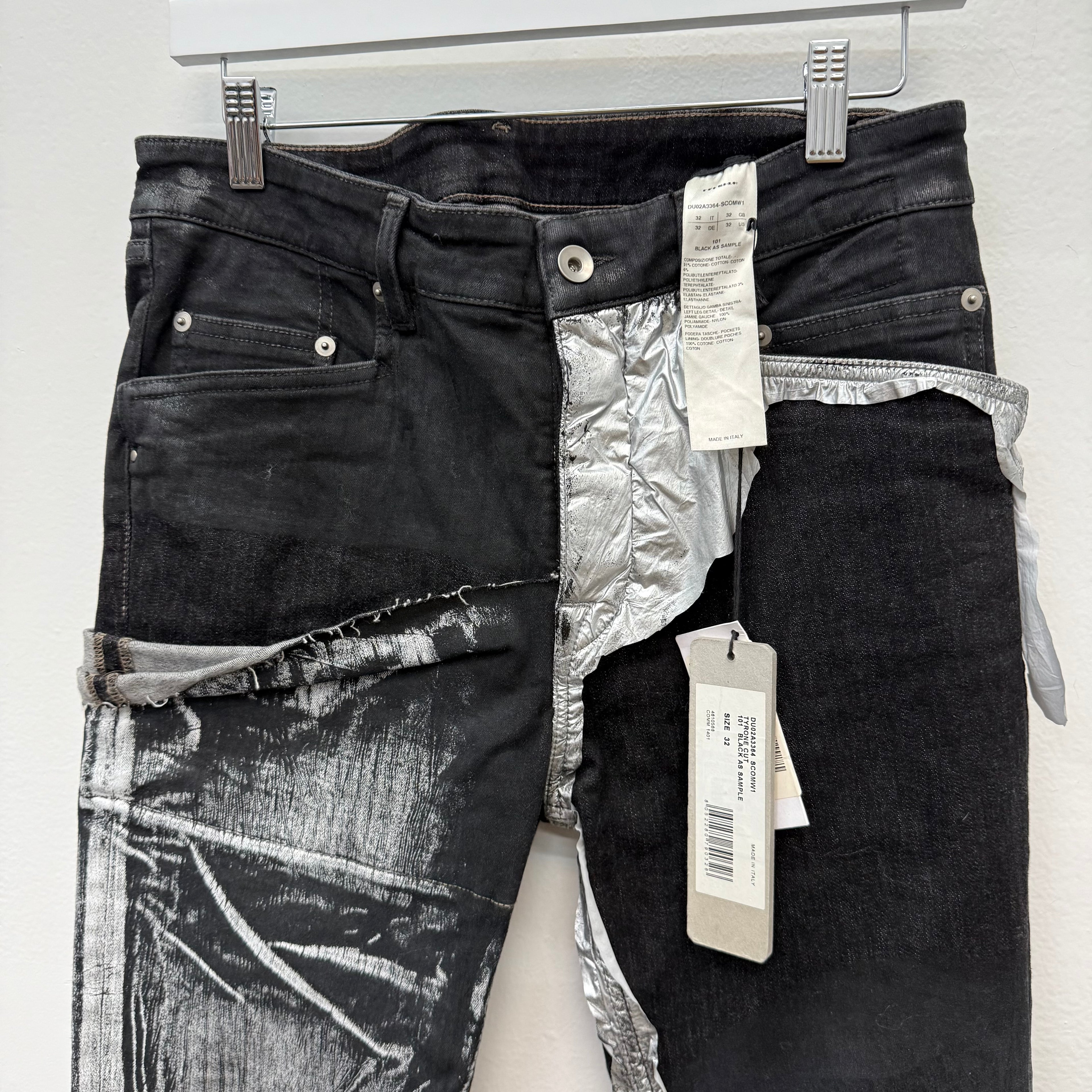 Rick Owens Tyron Cut Denim Jeans - Size 32